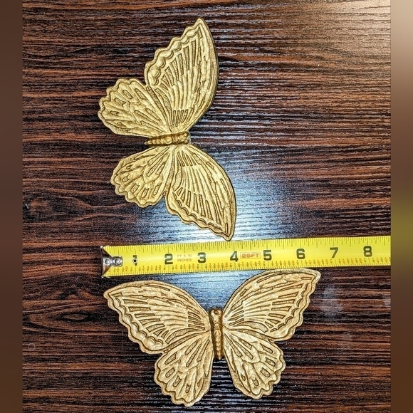 Butterflies in Gold Homco Wall Decor 1970s - Picture 3 of 4